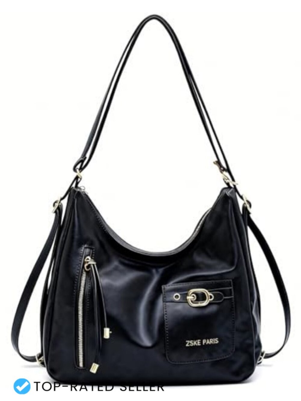 Y2K Faux Leather Hobo Shoulder Bag Punk Clutch Top Handle Purse for Women
